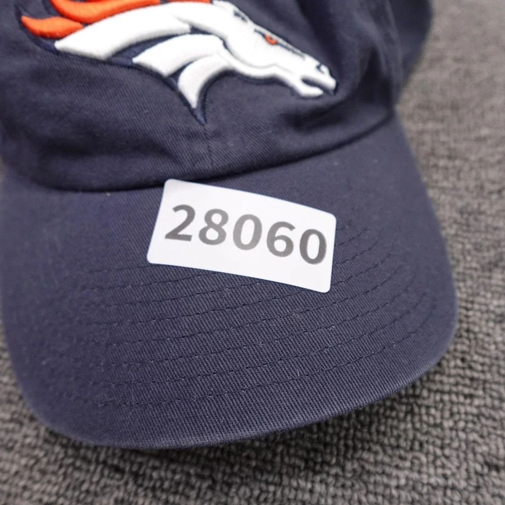 Denver Broncos Hat Cap Strap Back Mens One Size Navy Blue NFL Football '47